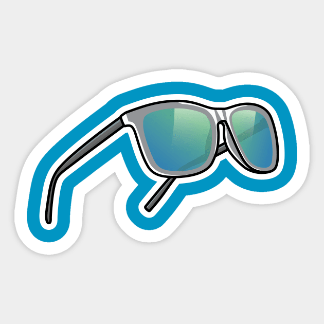 Summer Fashion Sun Glasses Sticker vector illustration. Summer and fashion objects icon concept. Summer shiny colorful sunglasses sticker design vector with shadow. Sticker by AlviStudio